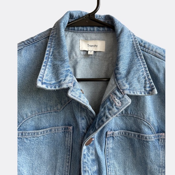 Triarchy Ms. Ciela Cloud Stitch Denim Trucker Jacket Women's S Organic Cotton - Picture 3 of 7